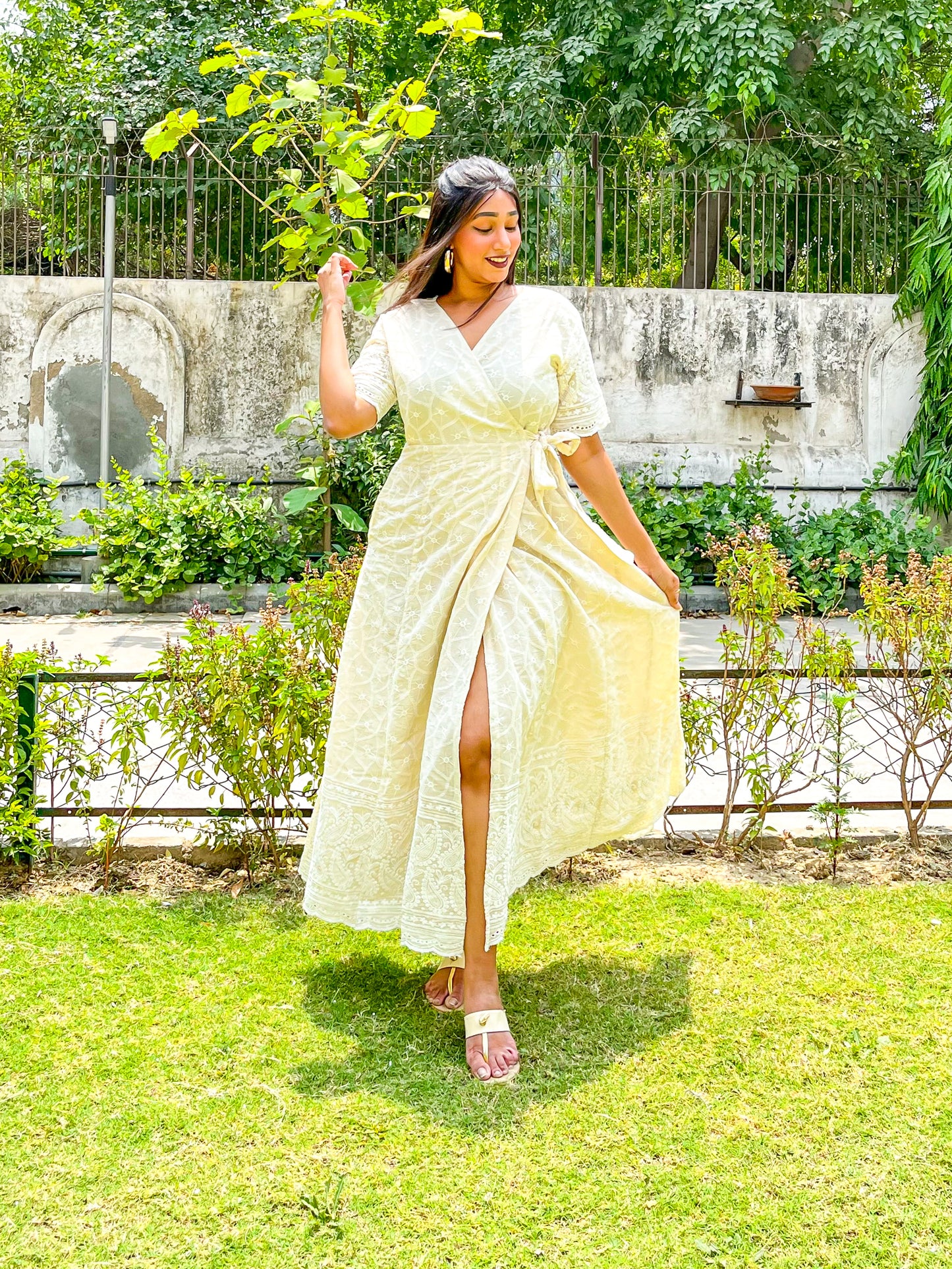 Ruhi Chikankari Wrap Dress