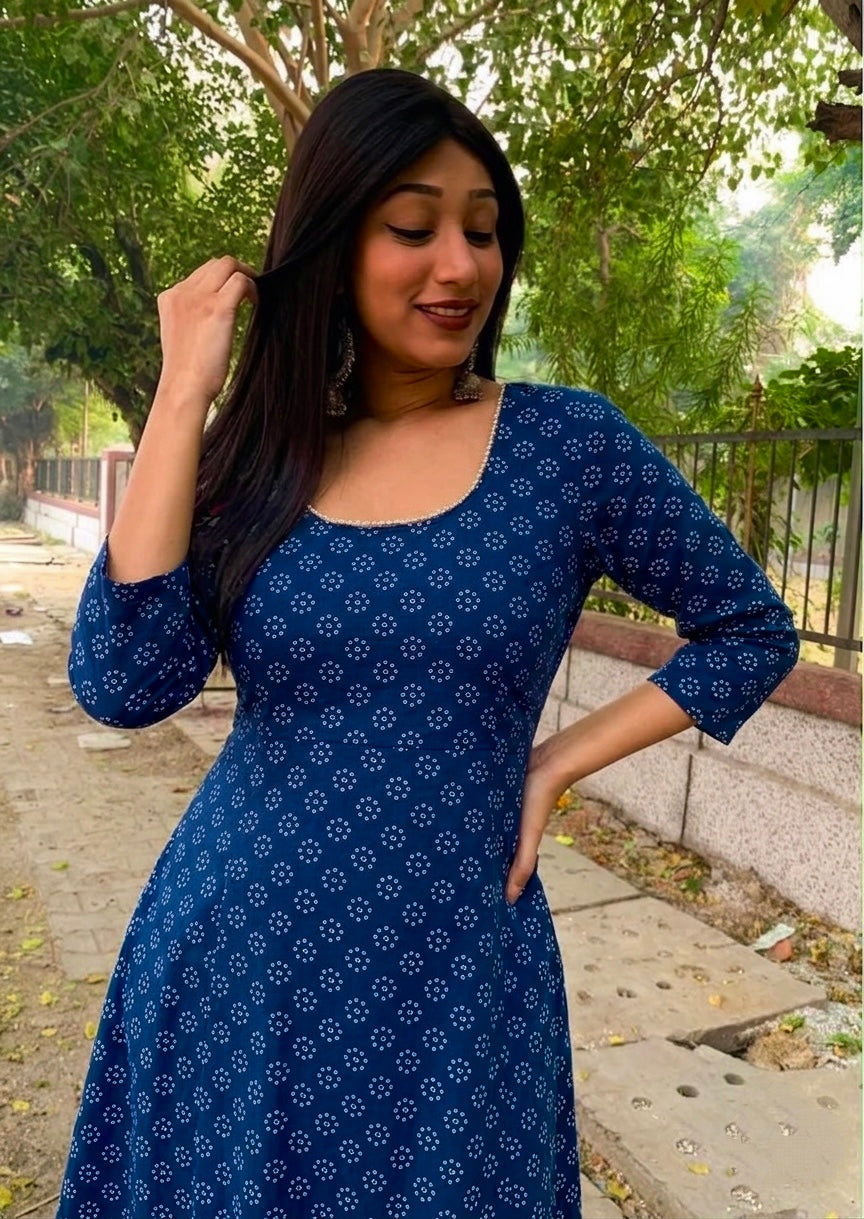Riva Blue A-line Anarkali
