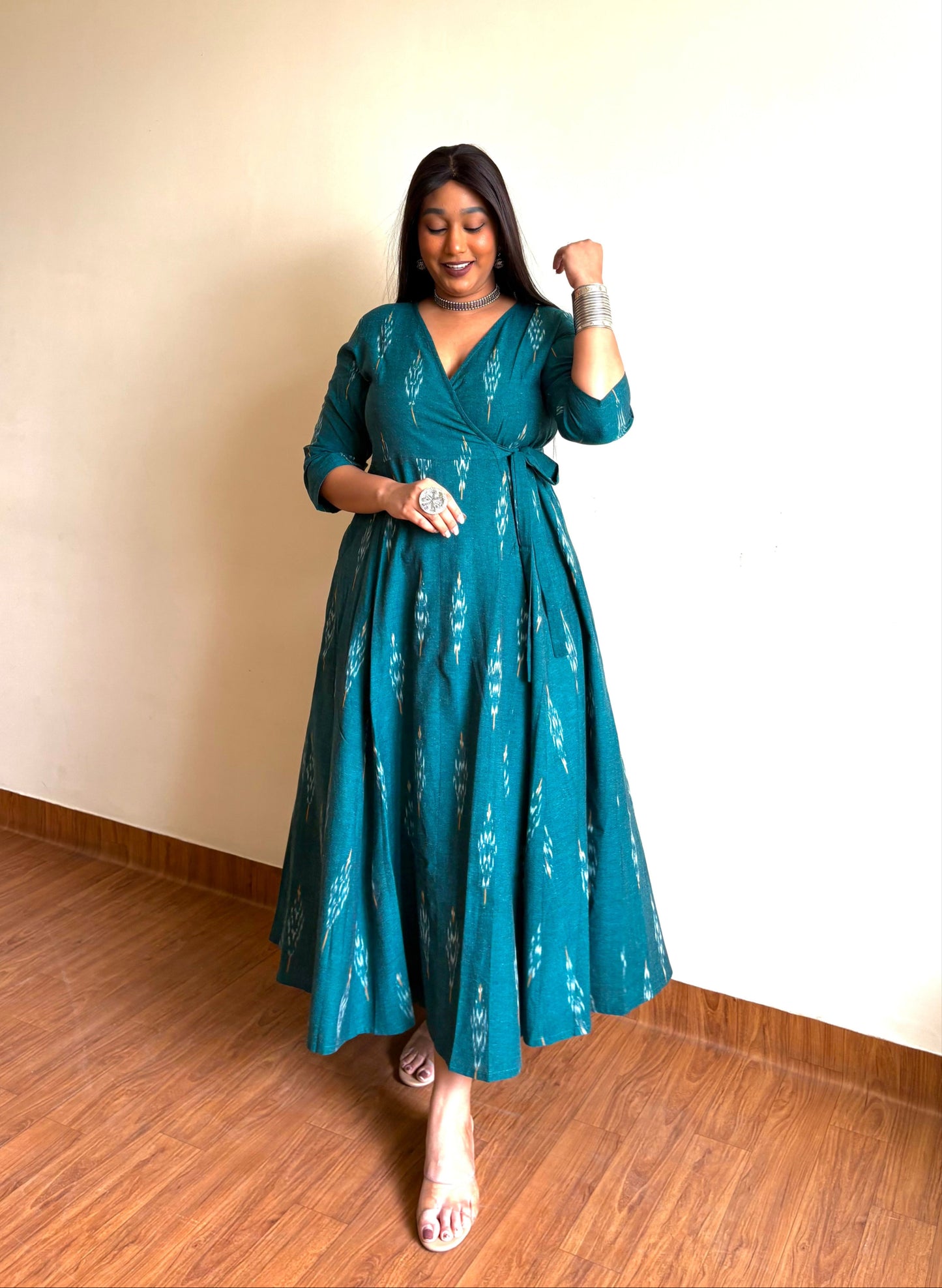 Teal Green Wrap Dress