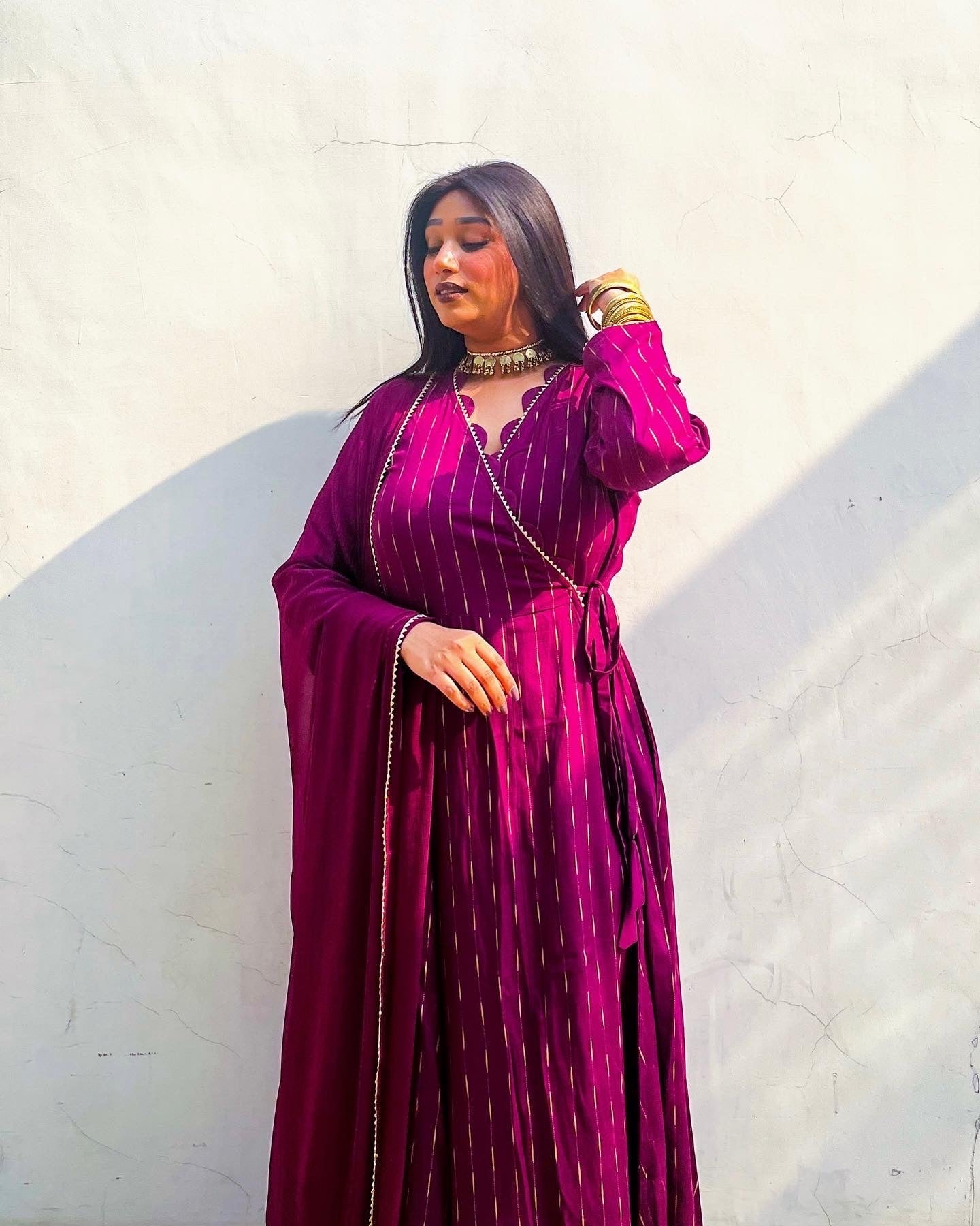 Mehr Zari Wrap Dress Set