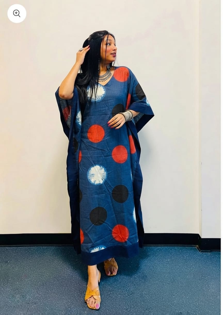 Blue Polka Kaftan
