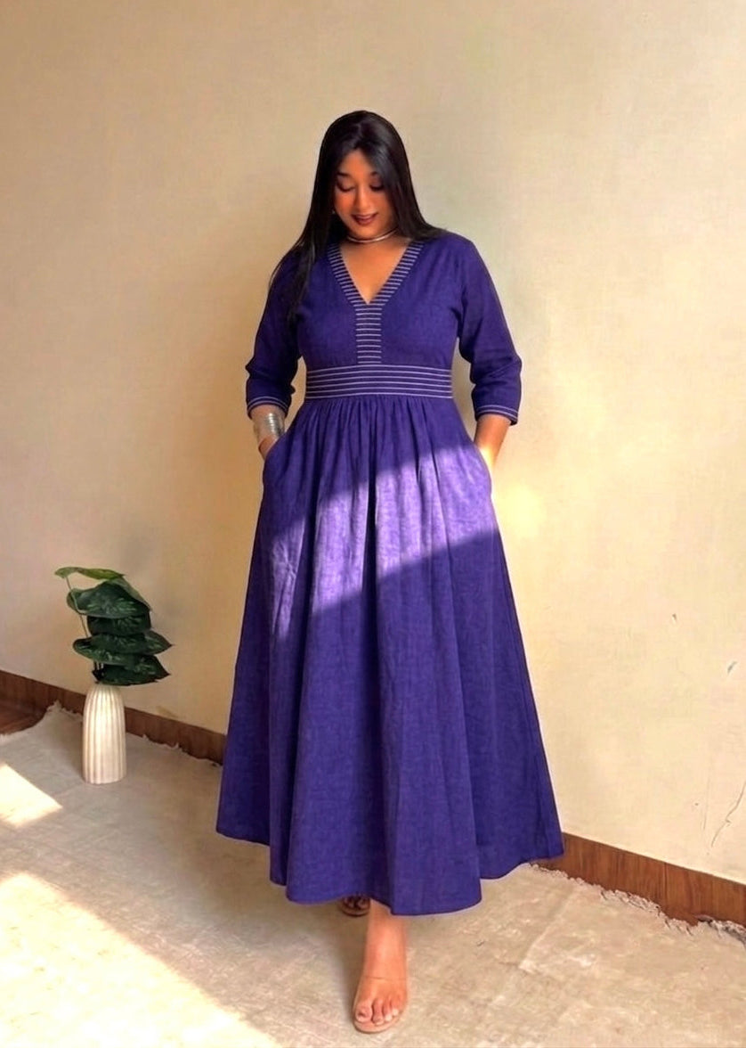 Lea Ikat Fit & Flare Dress