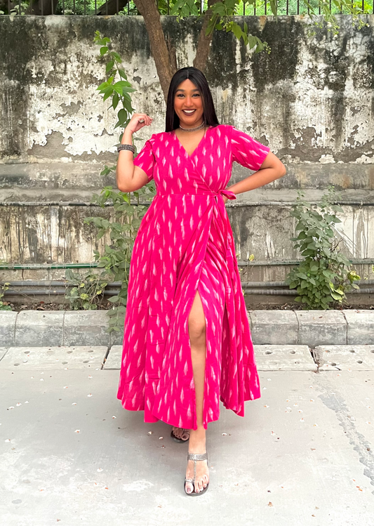 Ziya Ikkat Wrap Dress