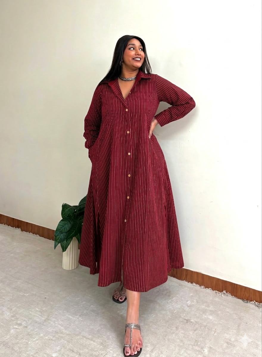 Red Stripe Extra Flare Shirt