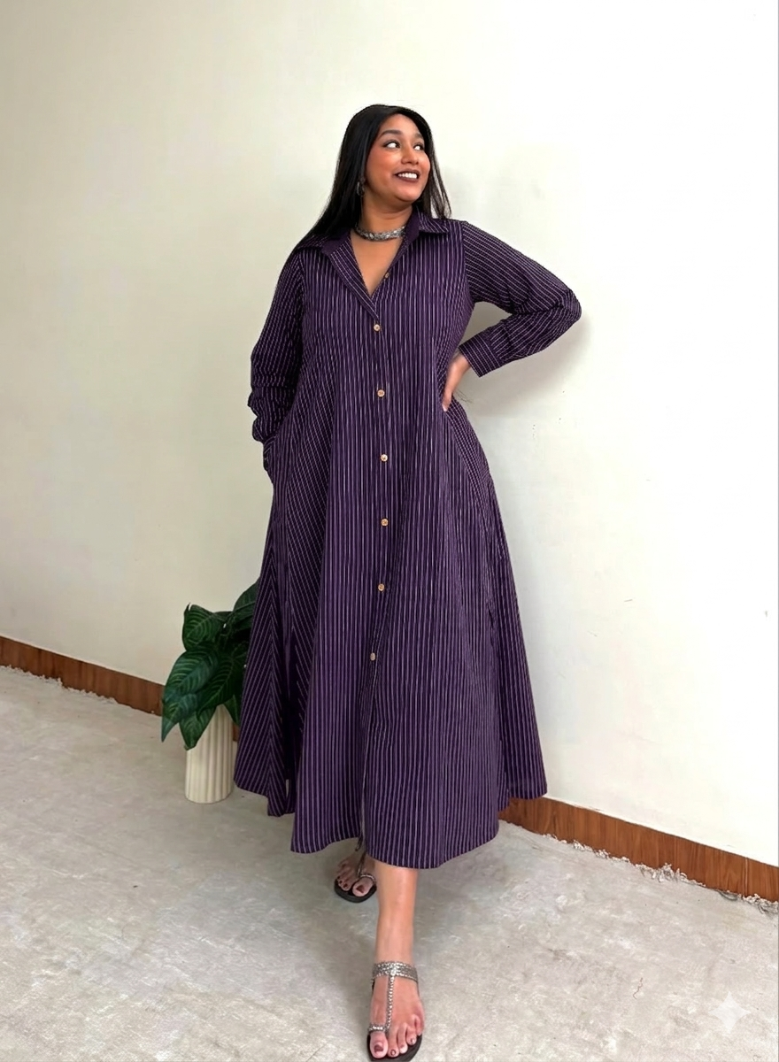 Purple Stripe Extra Flare Shirt