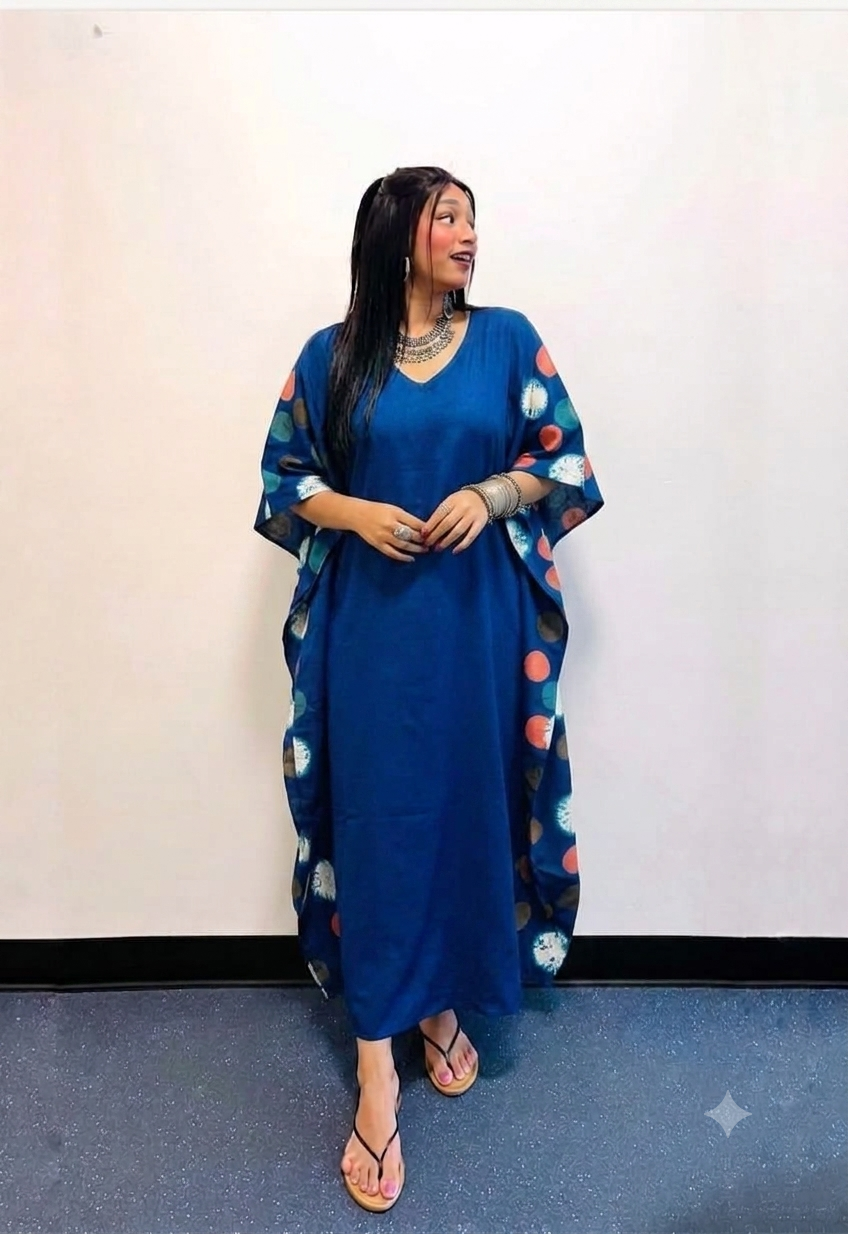 Navy Rayon Kaftan