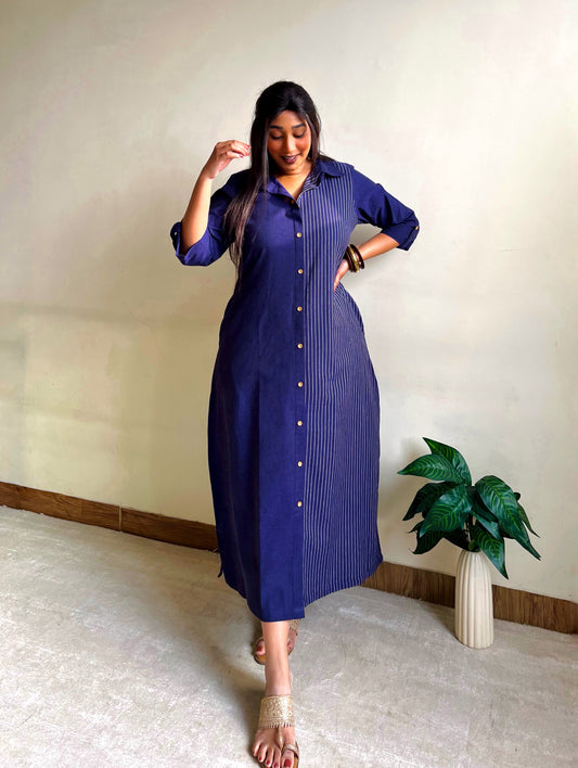Amna Half & Half Shirt Dress