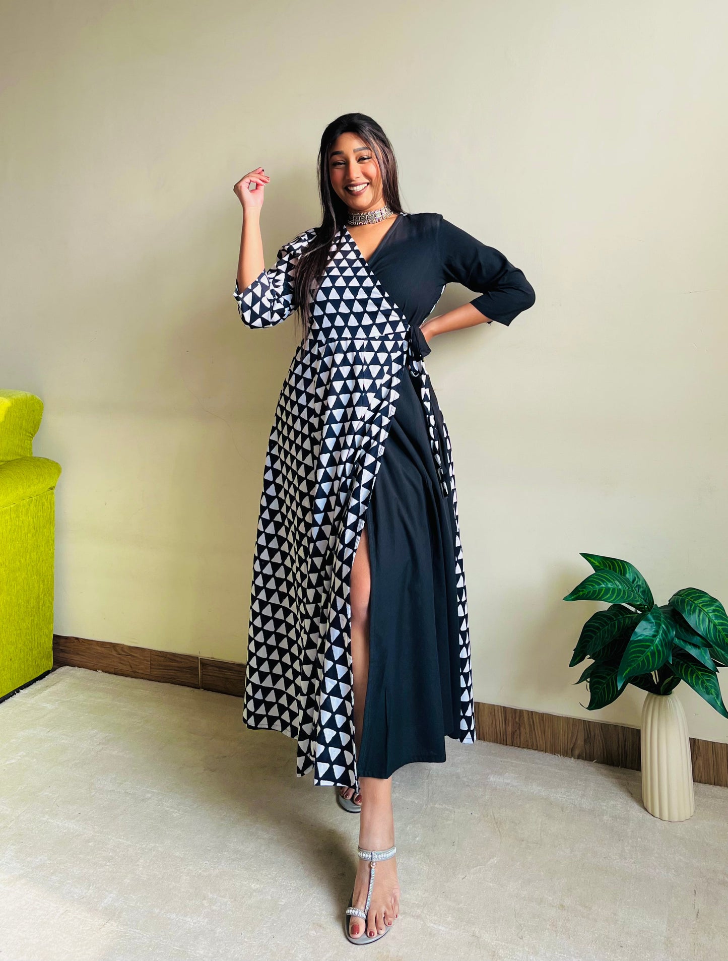 Anam Half & Half Wrap Dress