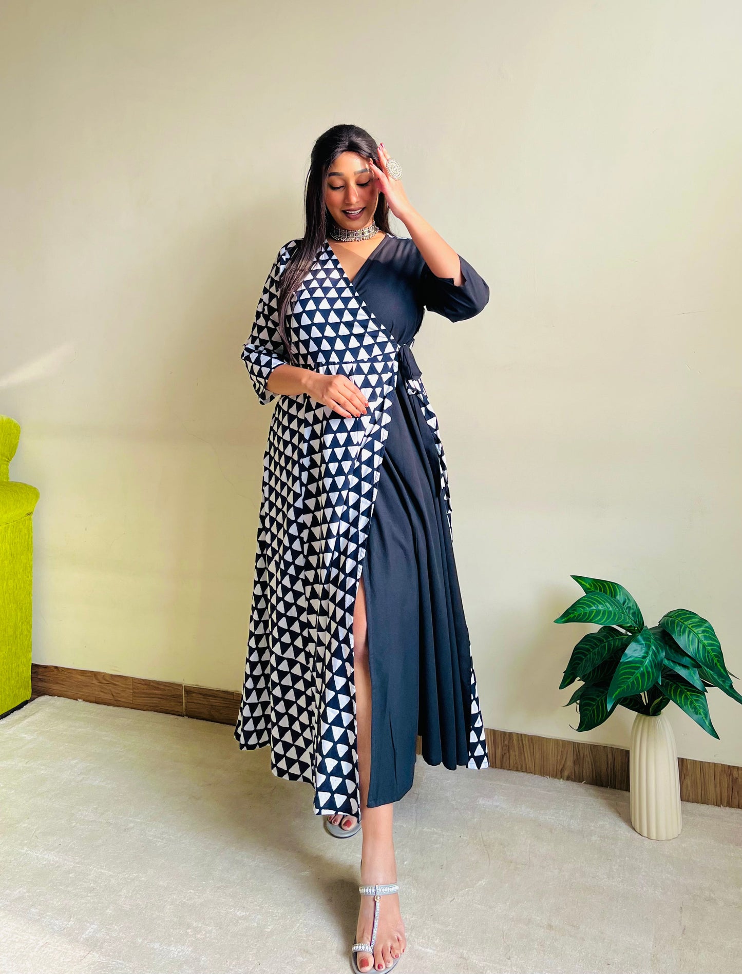 Anam Half & Half Wrap Dress