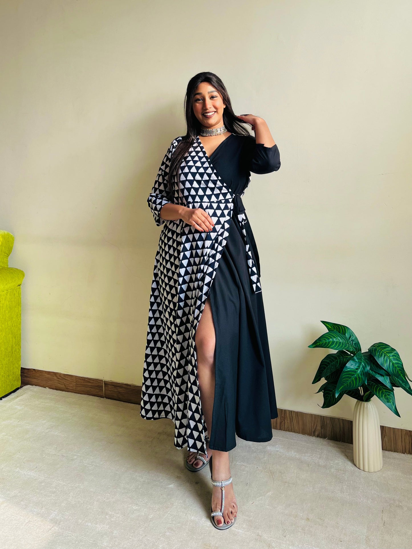 Anam Half & Half Wrap Dress