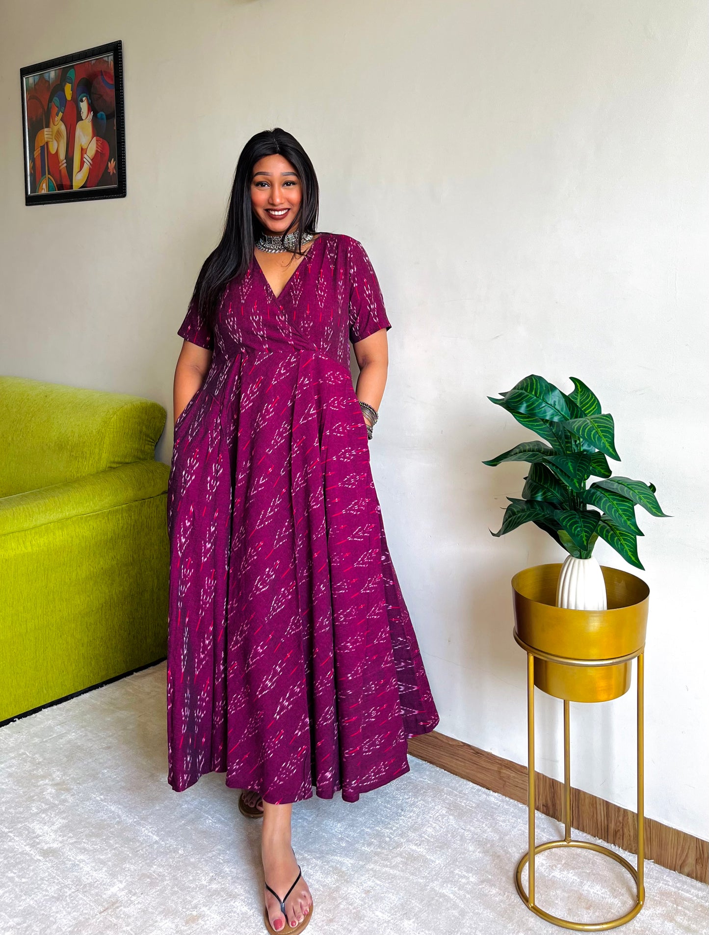 Magenta Wrap Style Anarkali