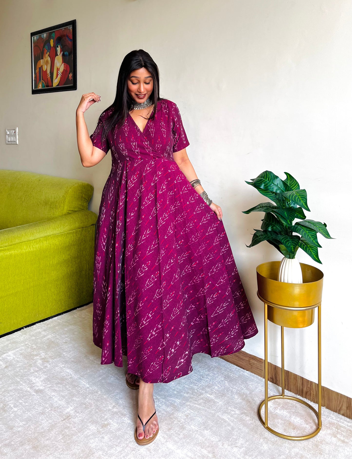 Magenta Wrap Style Anarkali