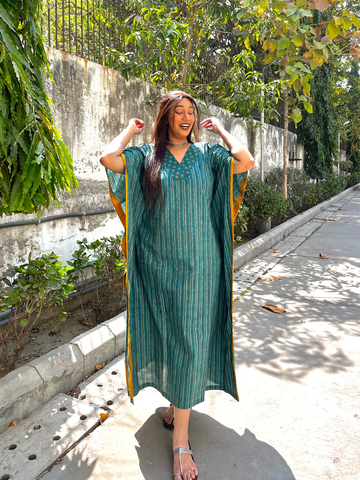 Faiza Green Kaftan