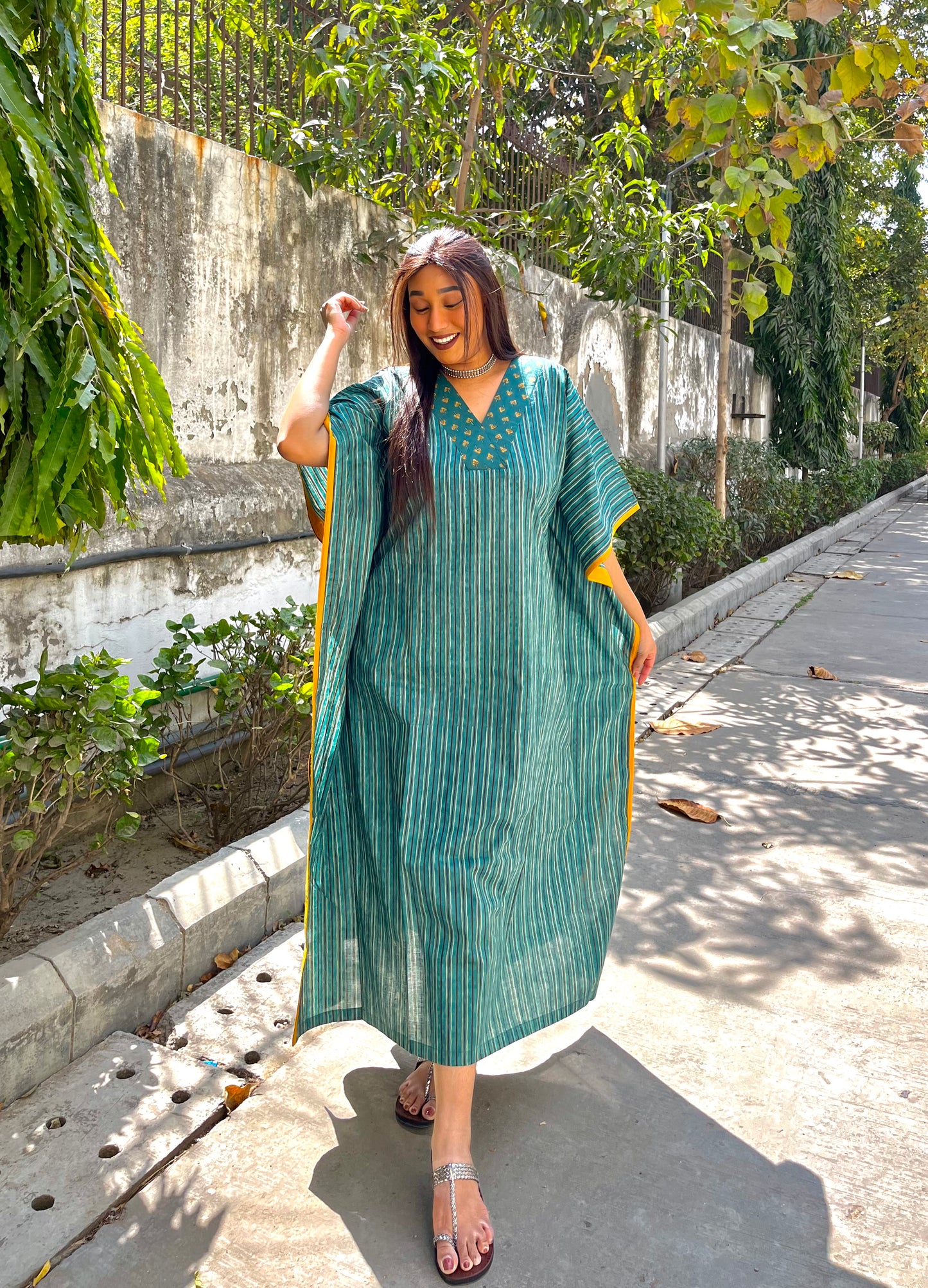 Faiza Green Kaftan