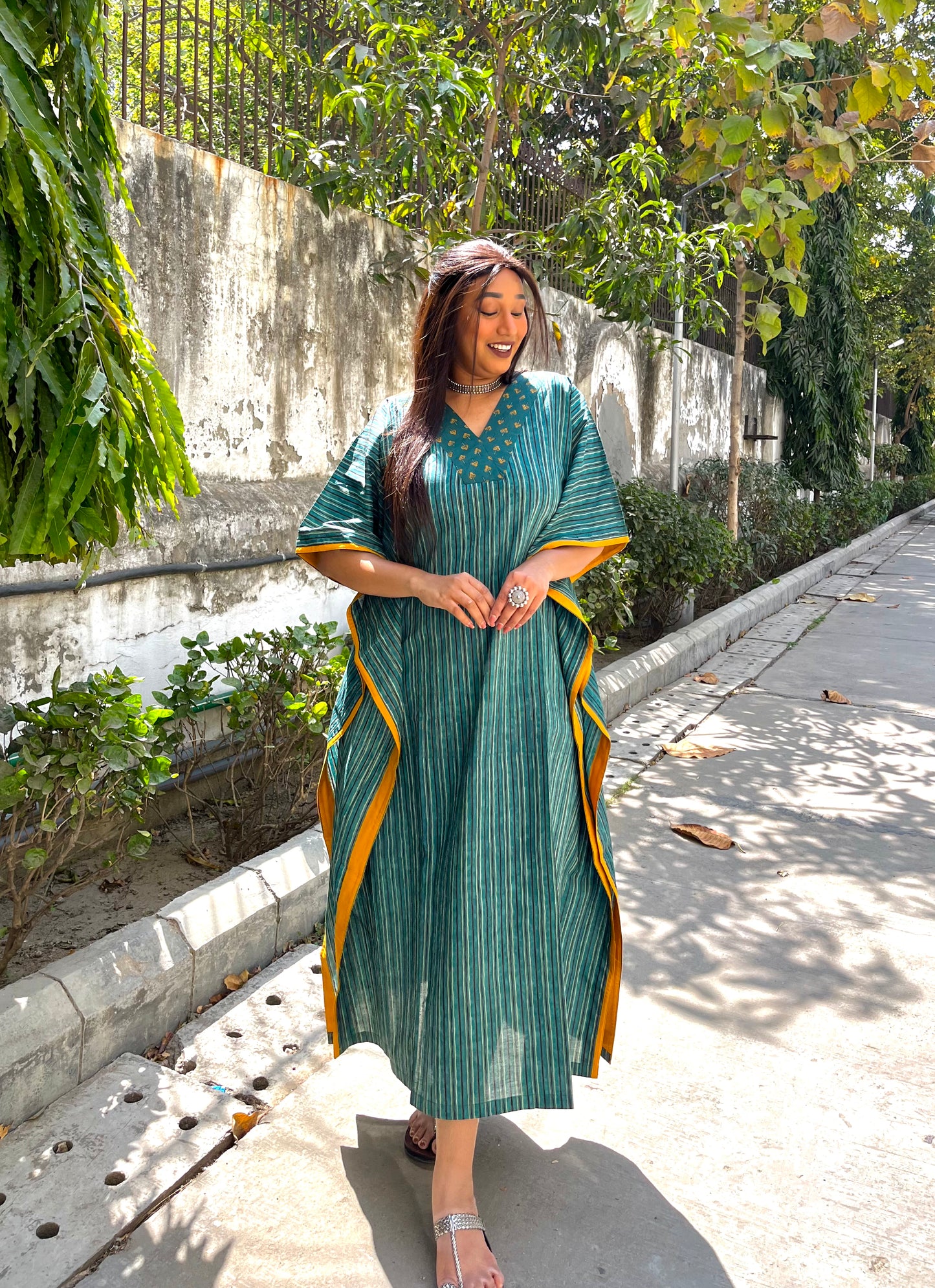 Faiza Green Kaftan