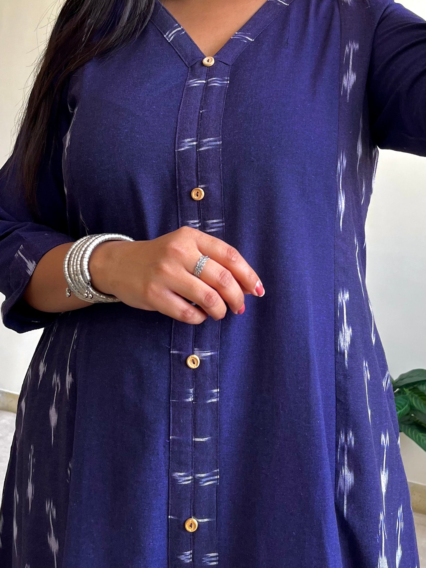 Aria A-line Purple Patchwork Dress