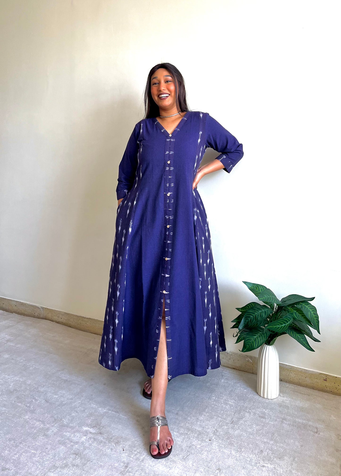 Aria A-line Purple Patchwork Dress