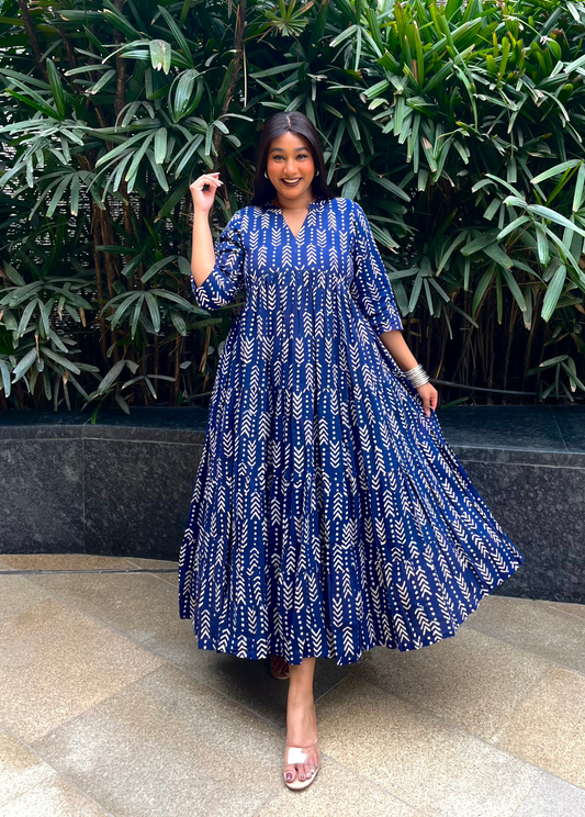 Blue Orchid Tier Dress