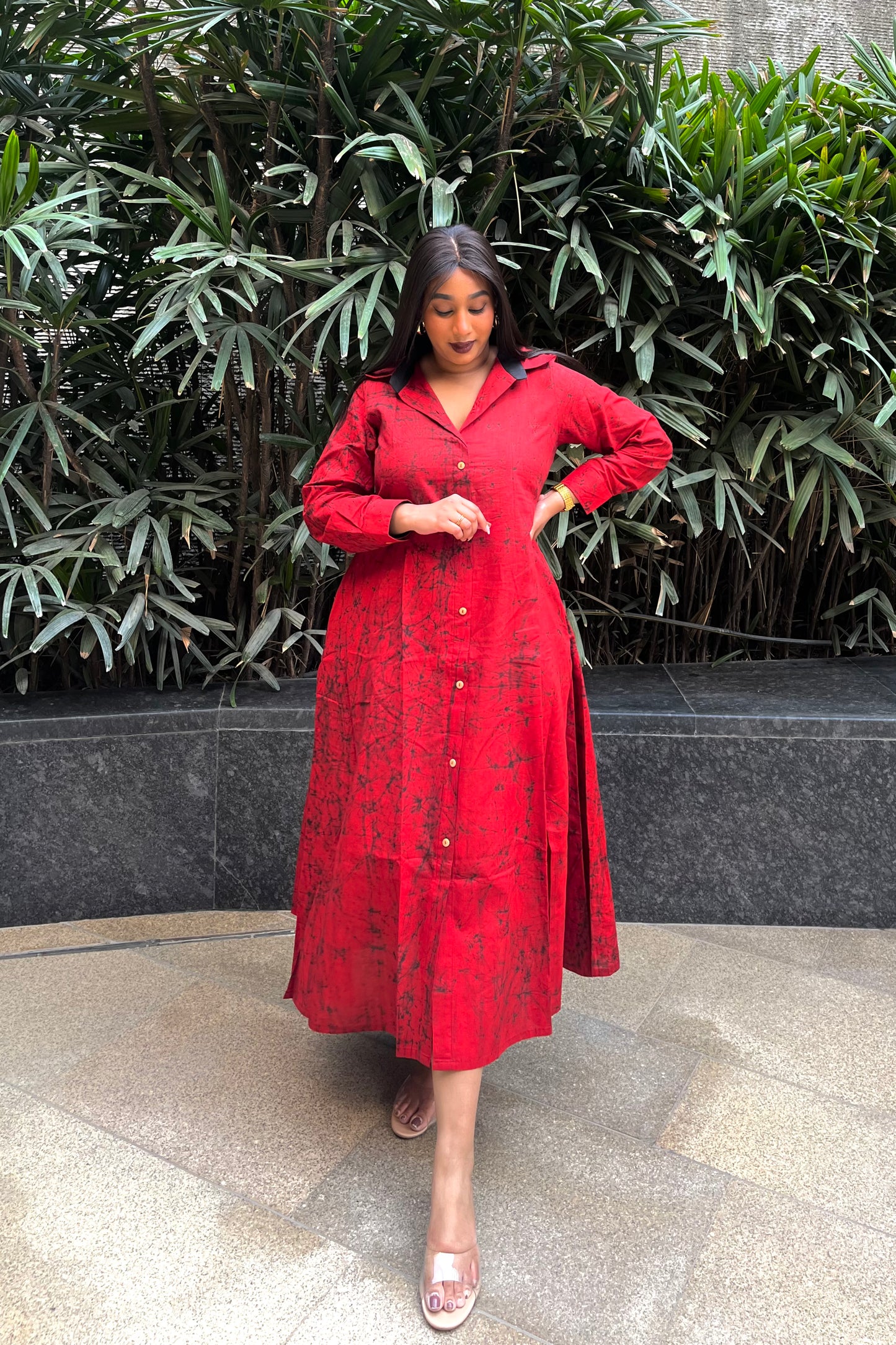 Hibiscus Bloom Shirt Dress