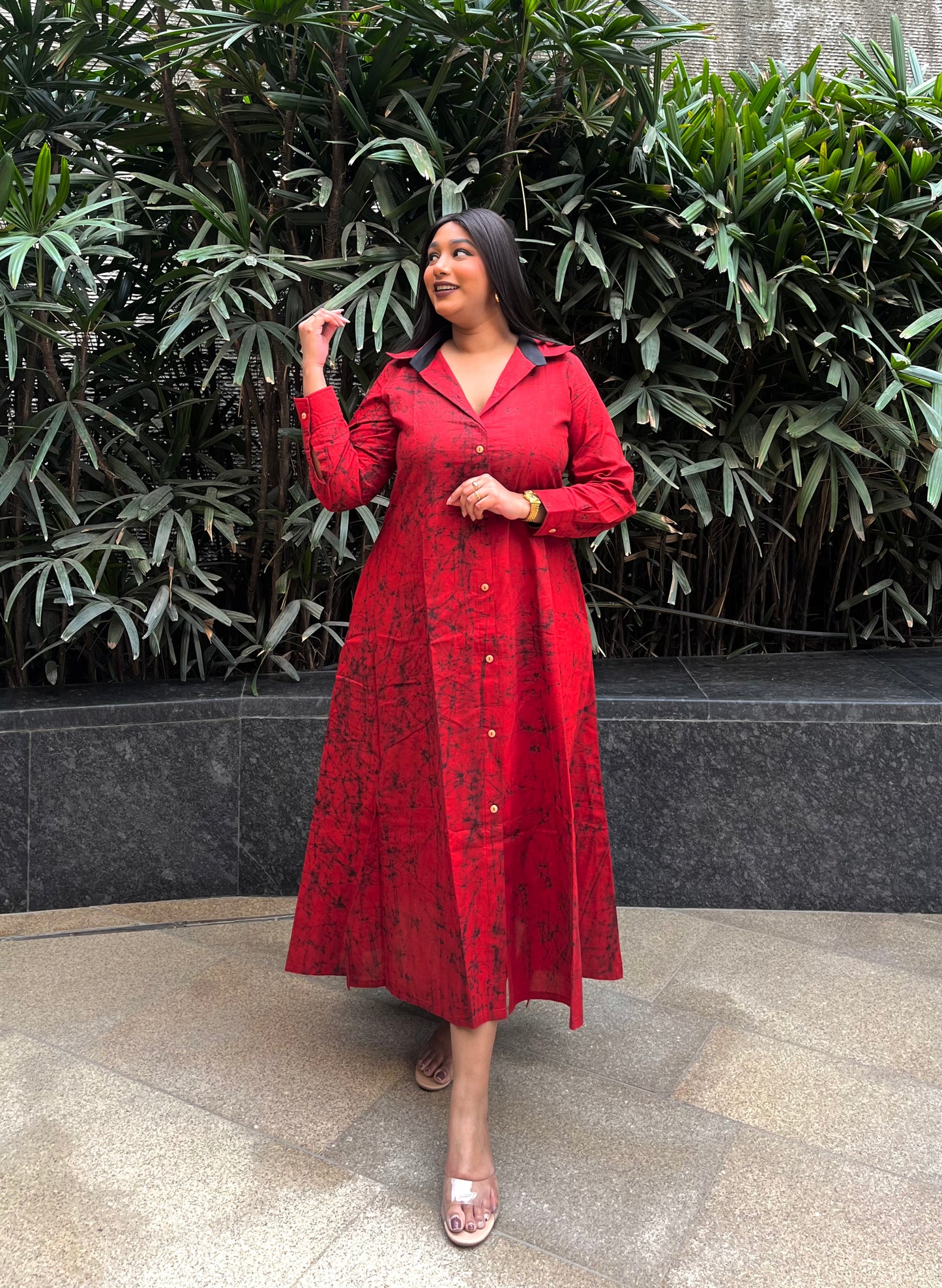 Hibiscus Bloom Shirt Dress