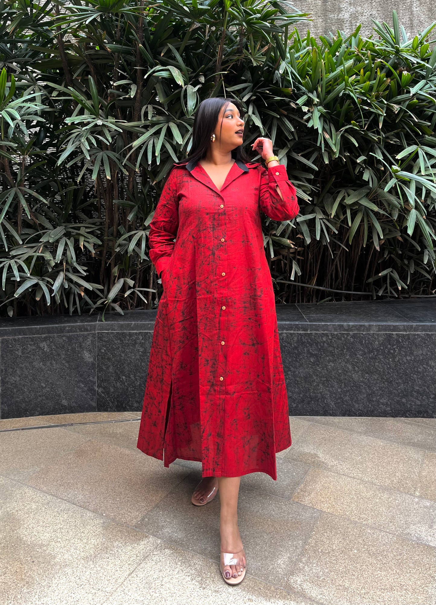 Hibiscus Bloom Shirt Dress
