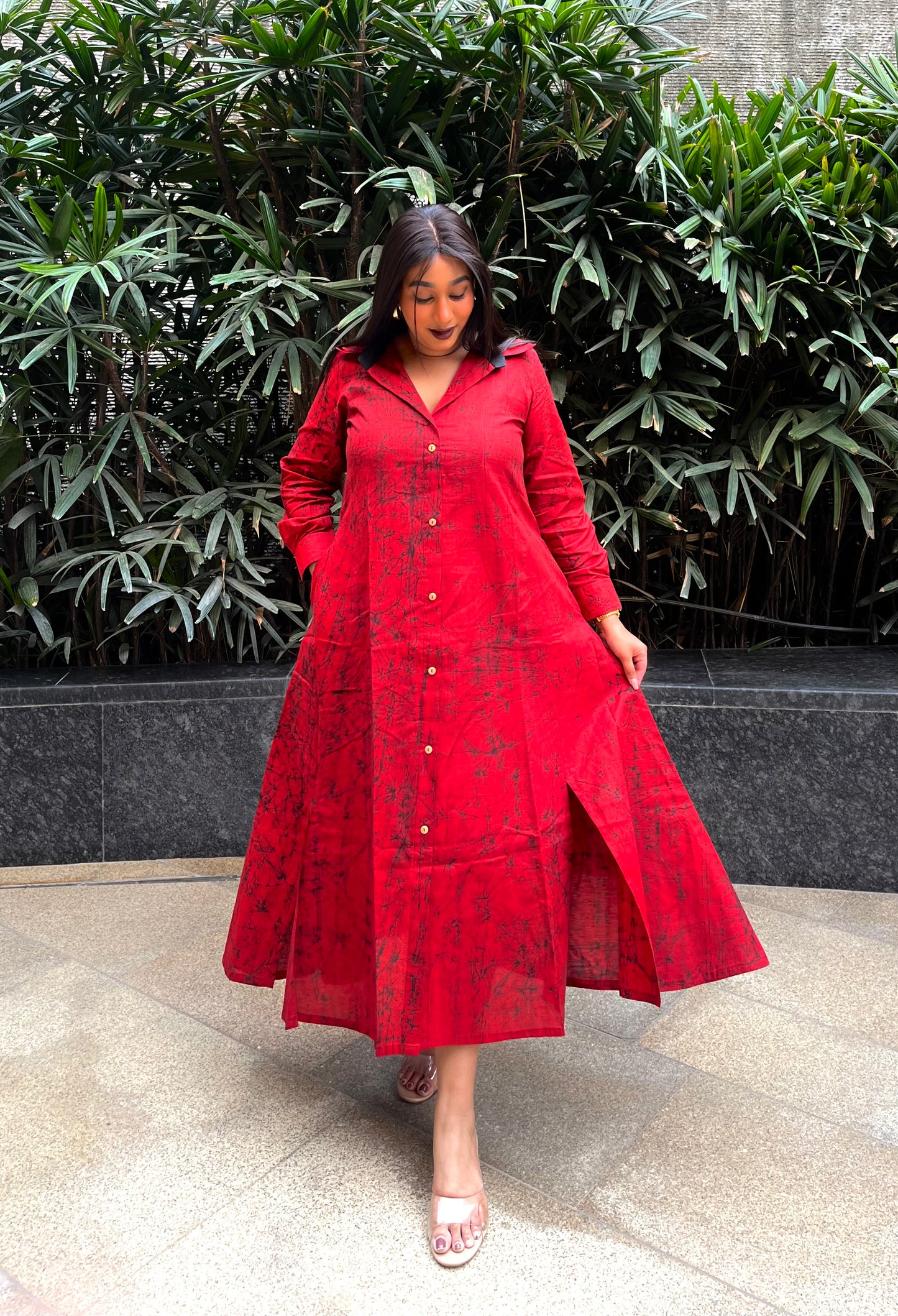 Hibiscus Bloom Shirt Dress
