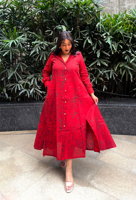 Hibiscus Bloom Shirt Dress