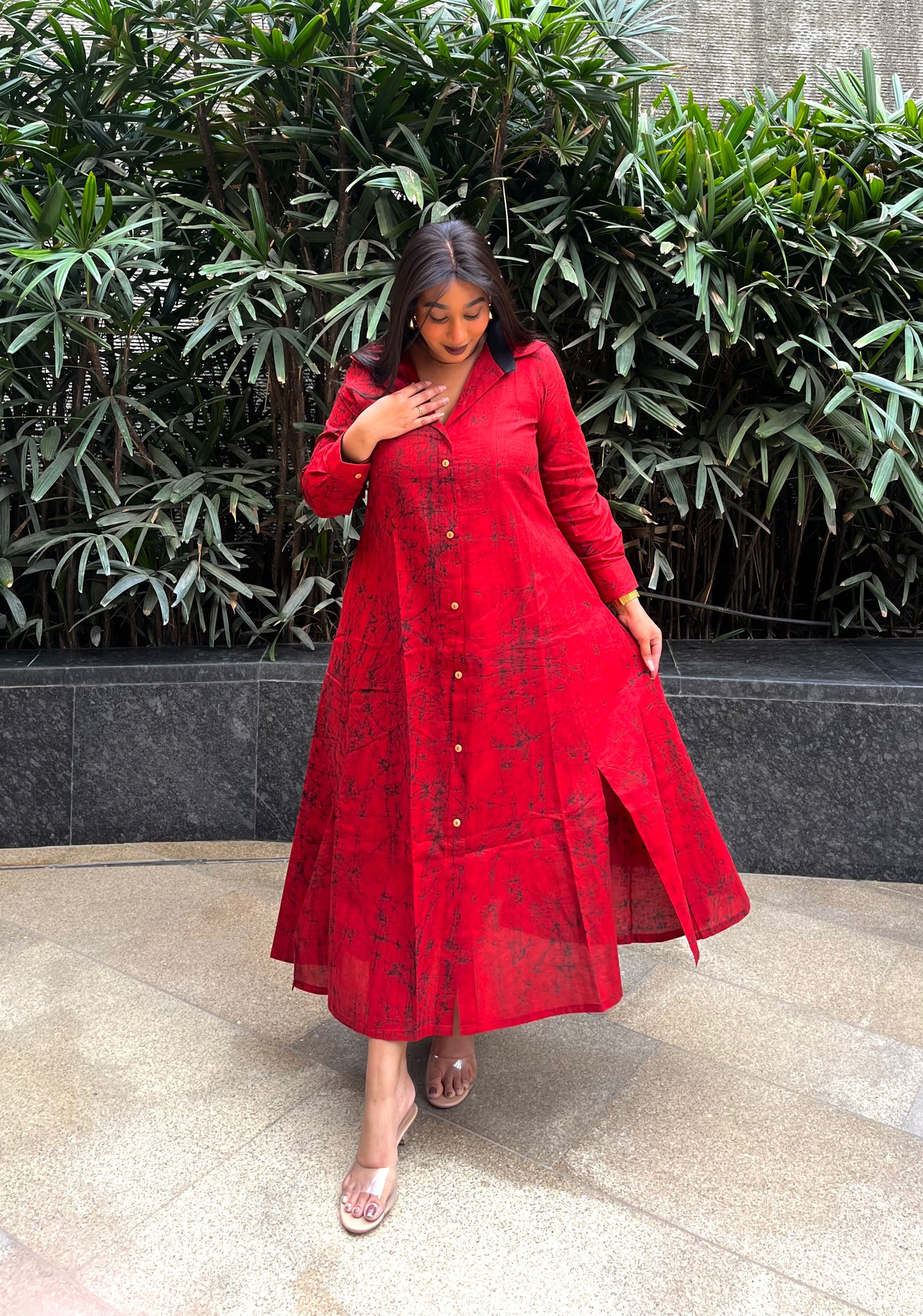 Hibiscus Bloom Shirt Dress