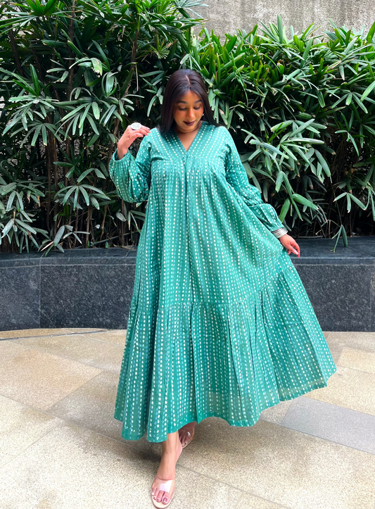 Zenia Mint Tier Dress (S)