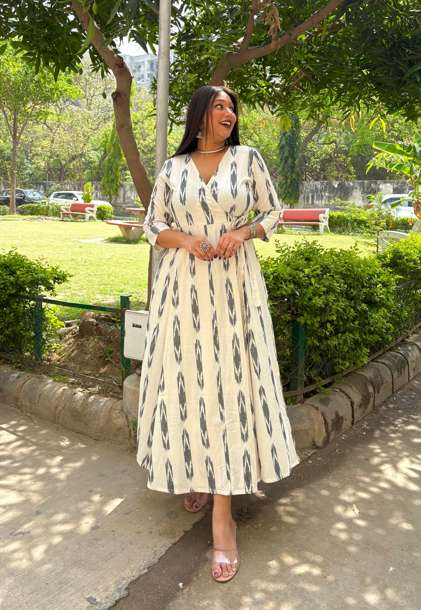 Pearl Drop Wrap Dress