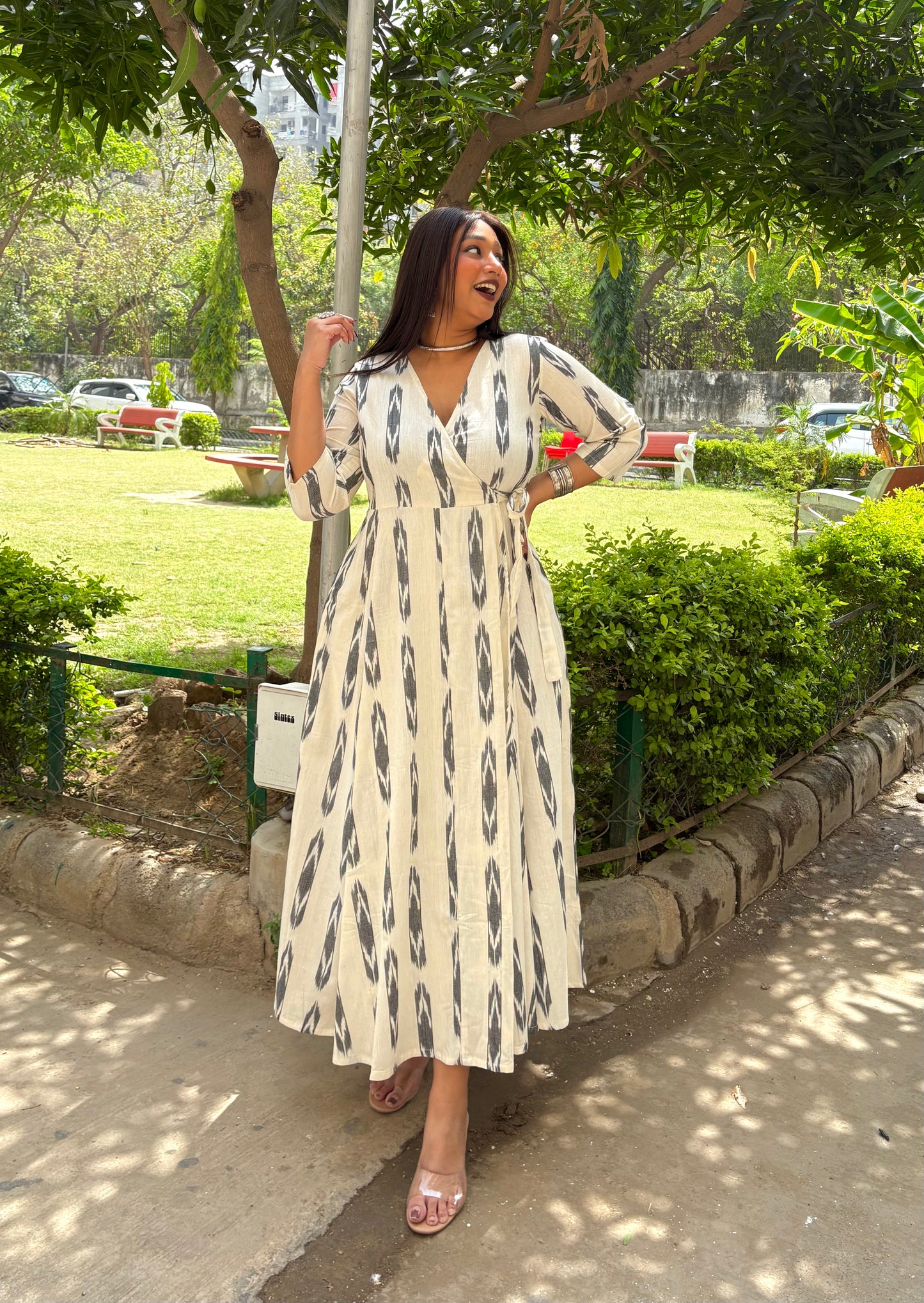 Pearl Drop Wrap Dress
