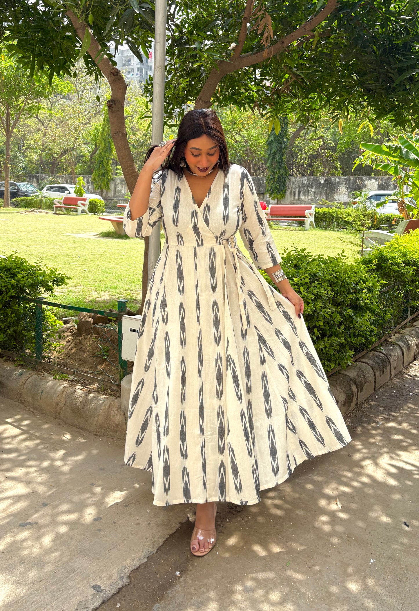 Pearl Drop Wrap Dress