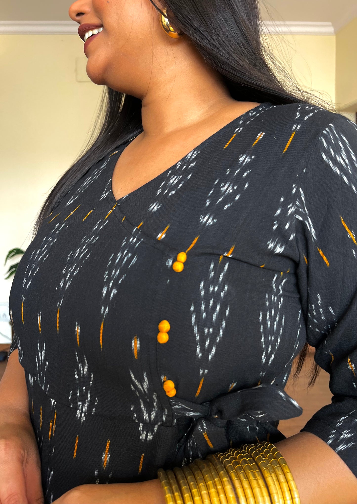 Midnight Black Angrakha Dress
