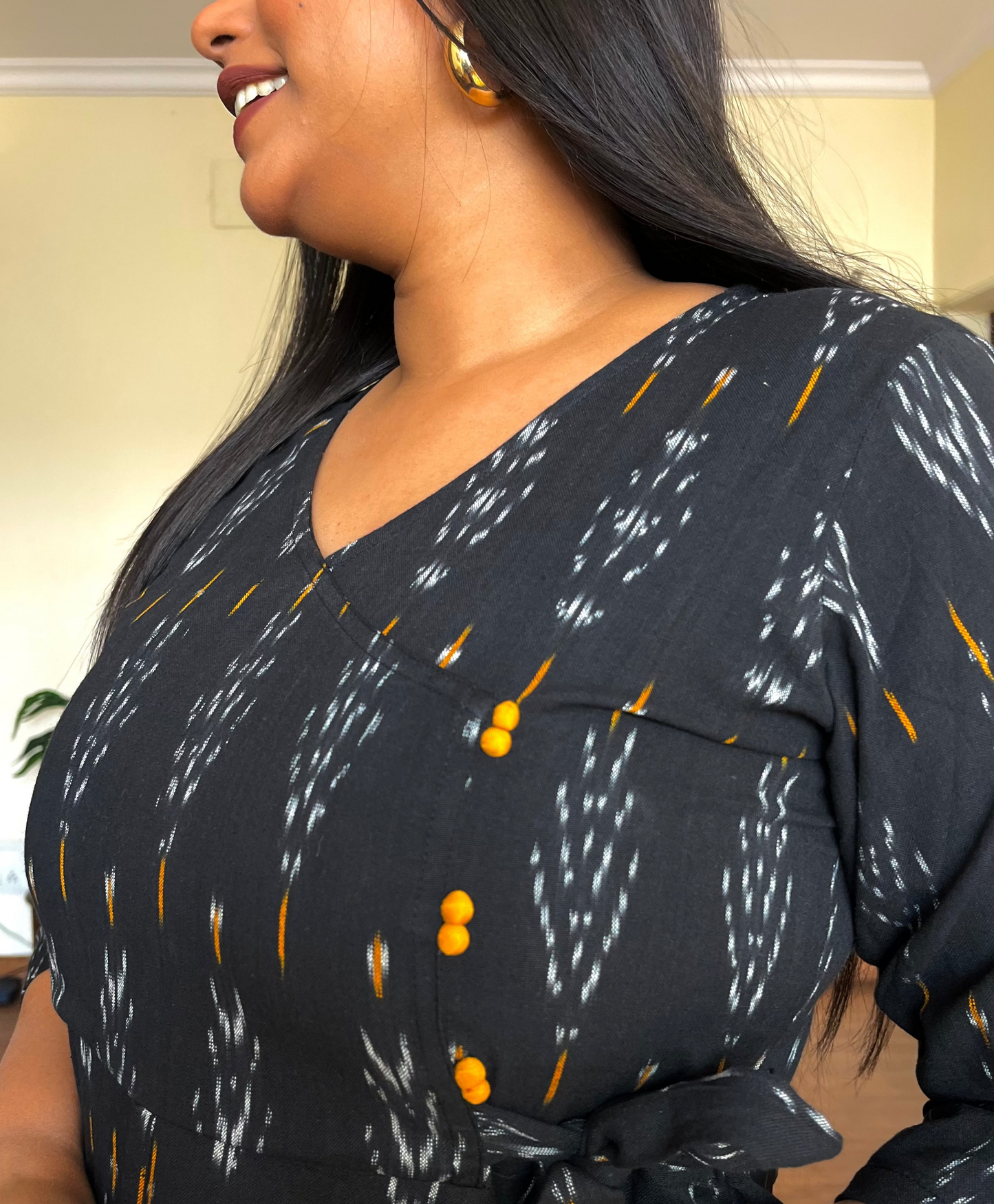 Midnight Black Angrakha Dress
