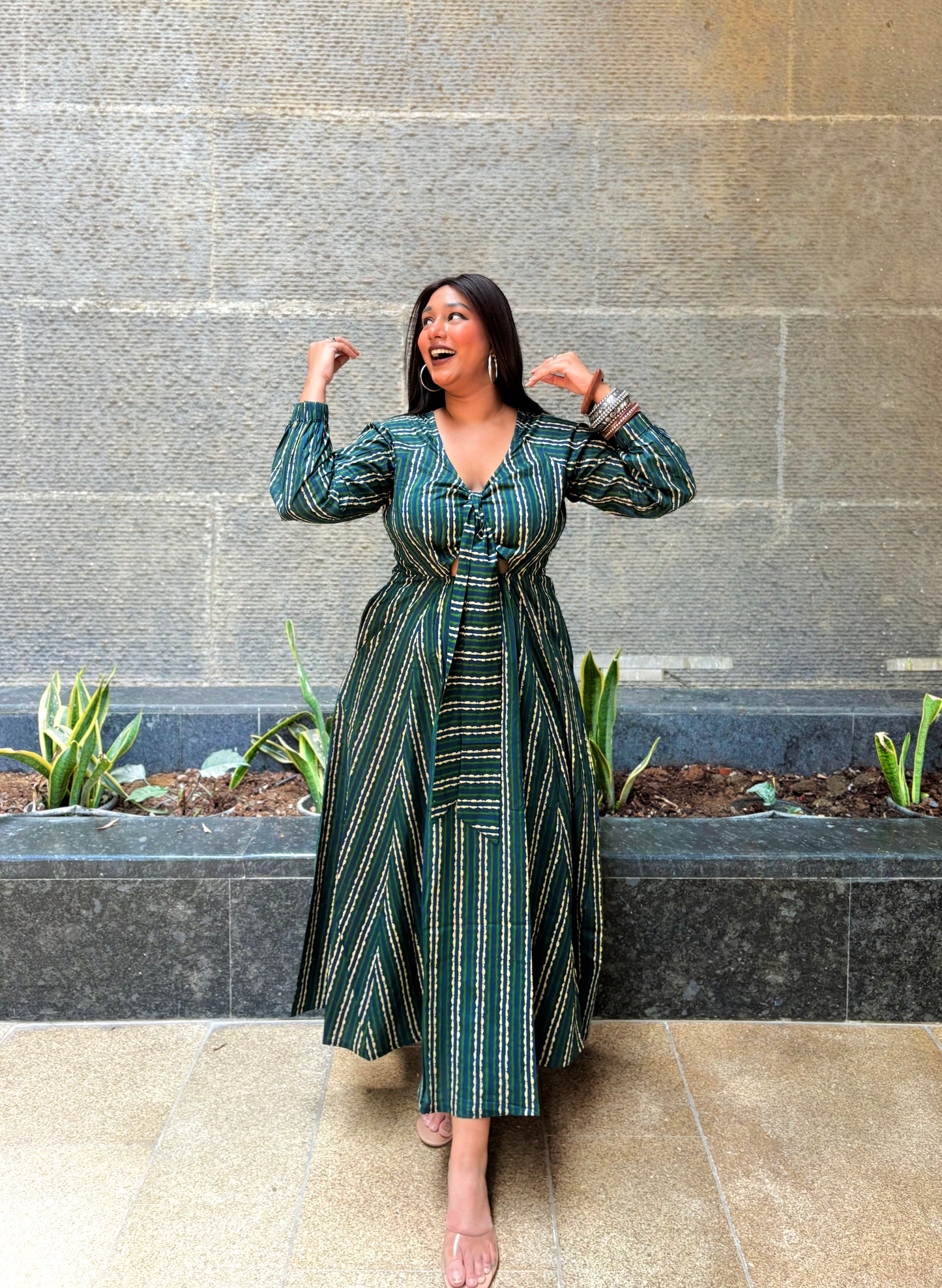 Daphne Green Knot Dress
