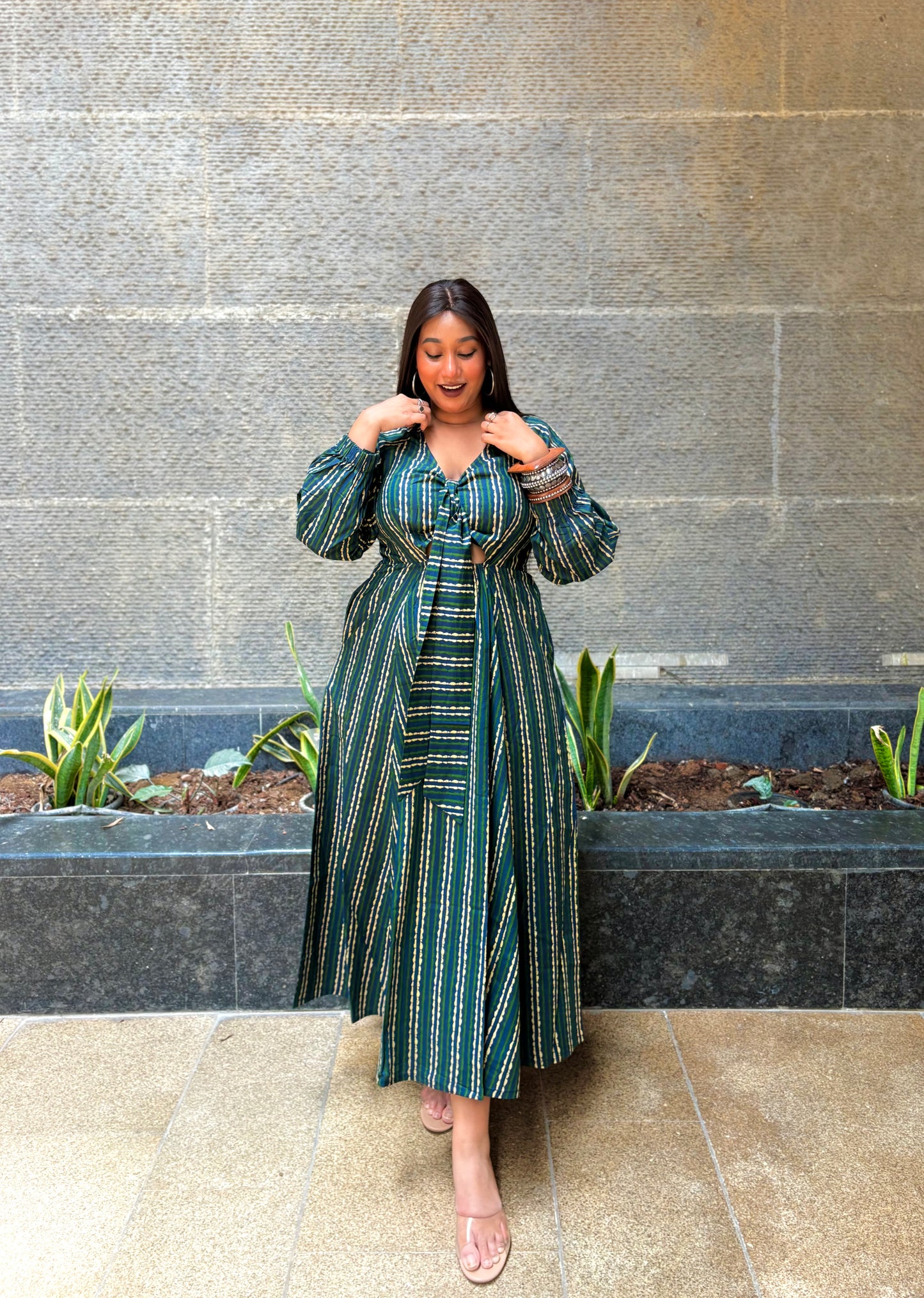 Daphne Green Knot Dress