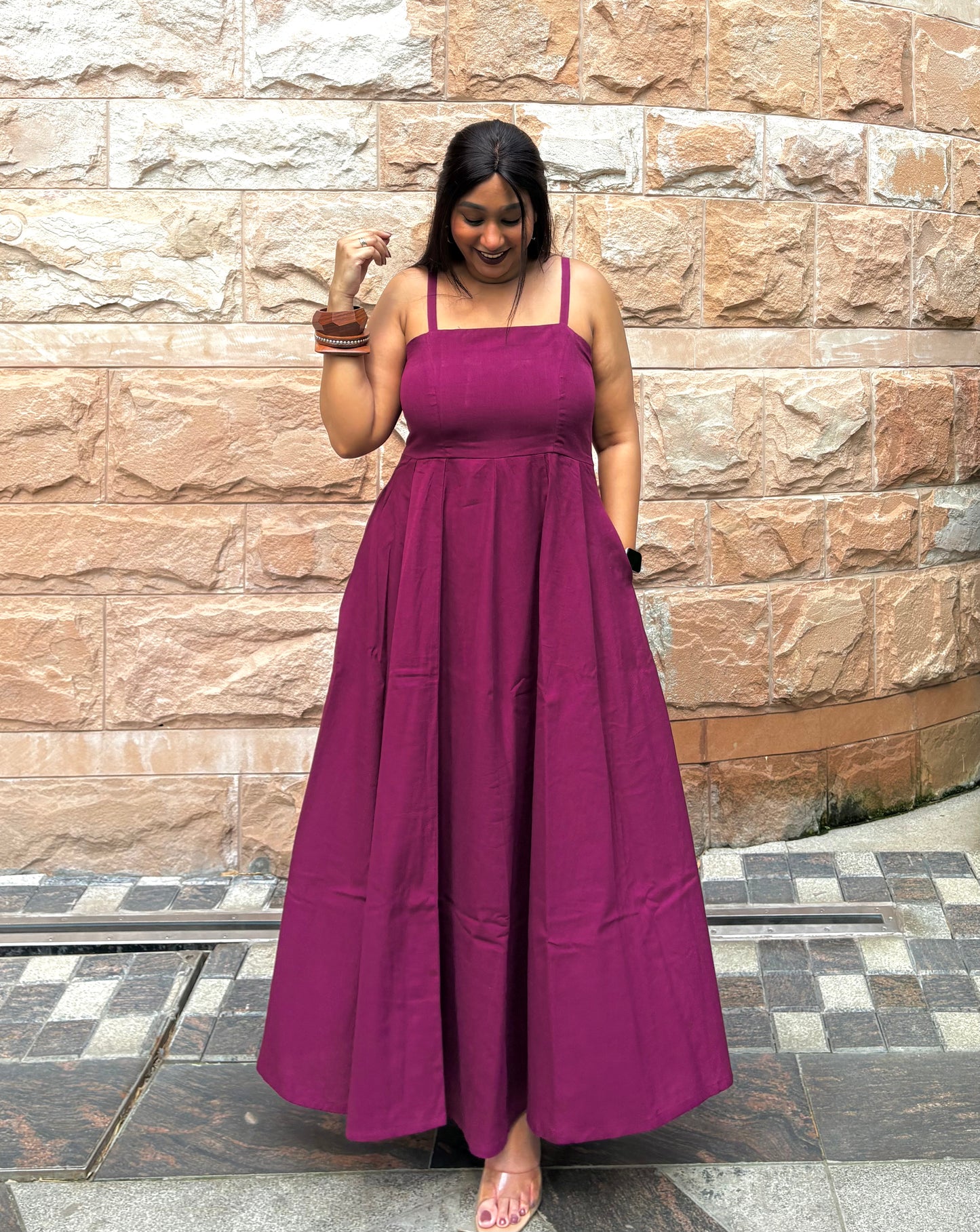 Zoey Magenta Maxi Dress