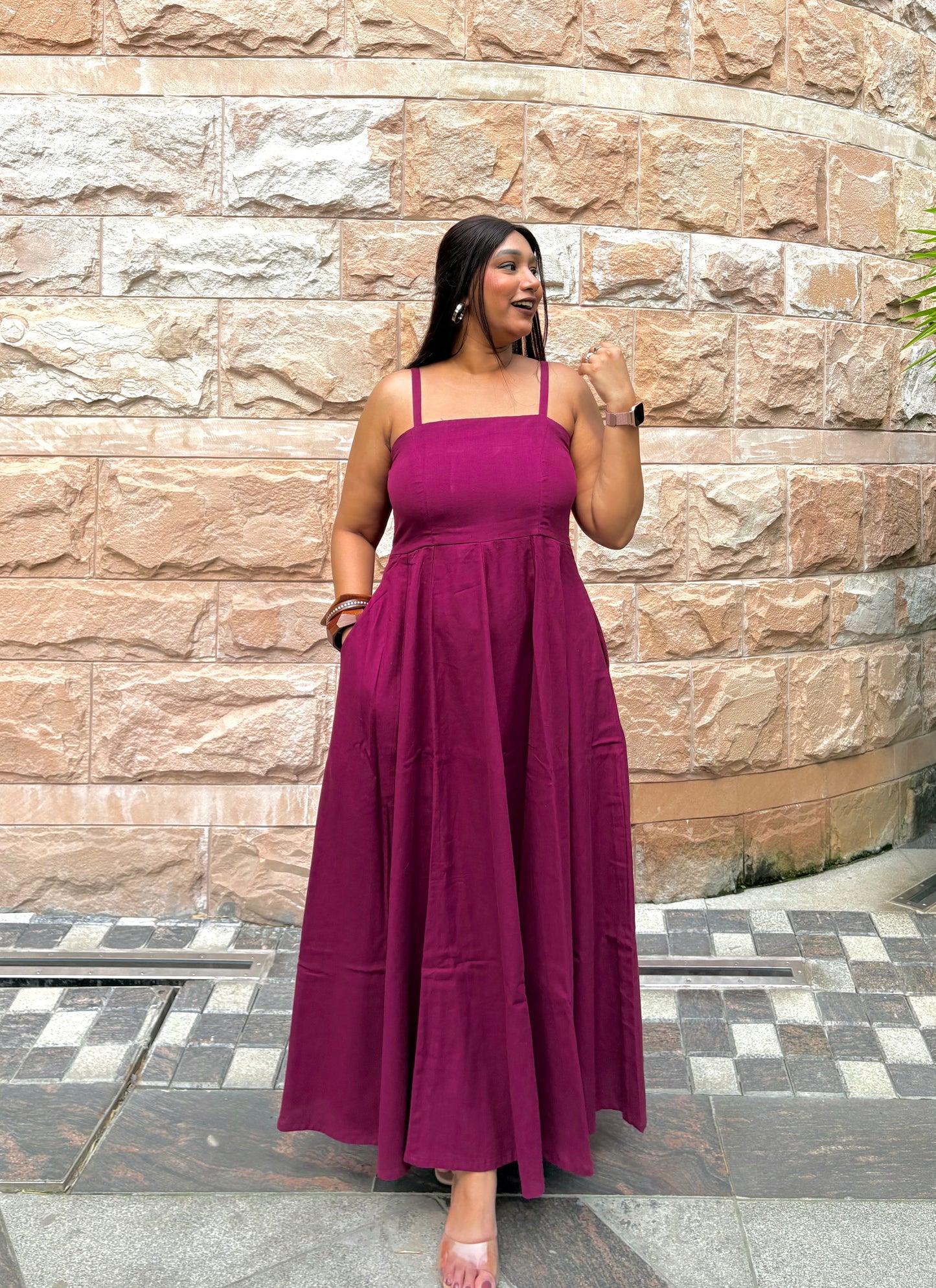 Zoey Magenta Maxi Dress