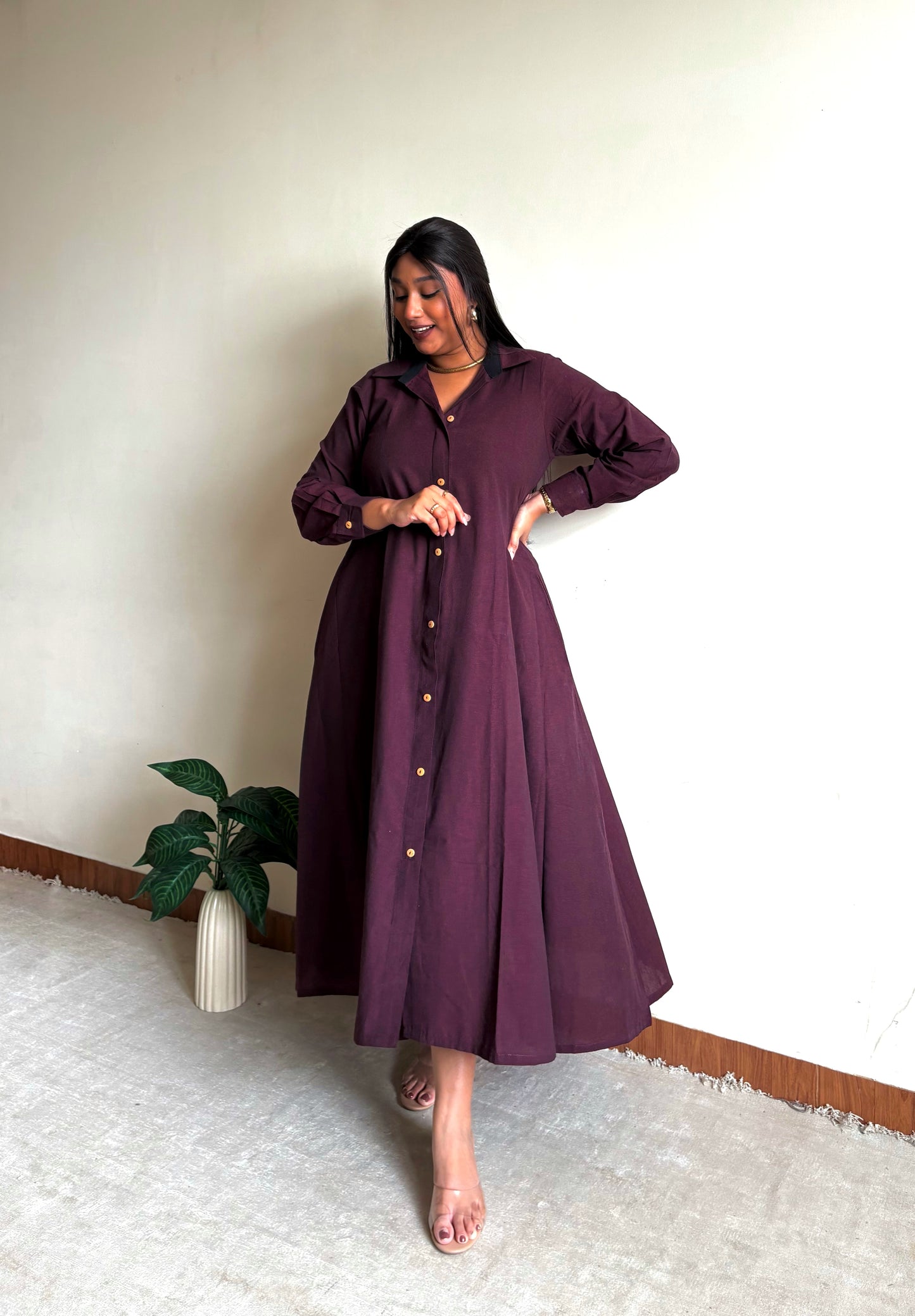 Burgundy Extra Flare Shirt