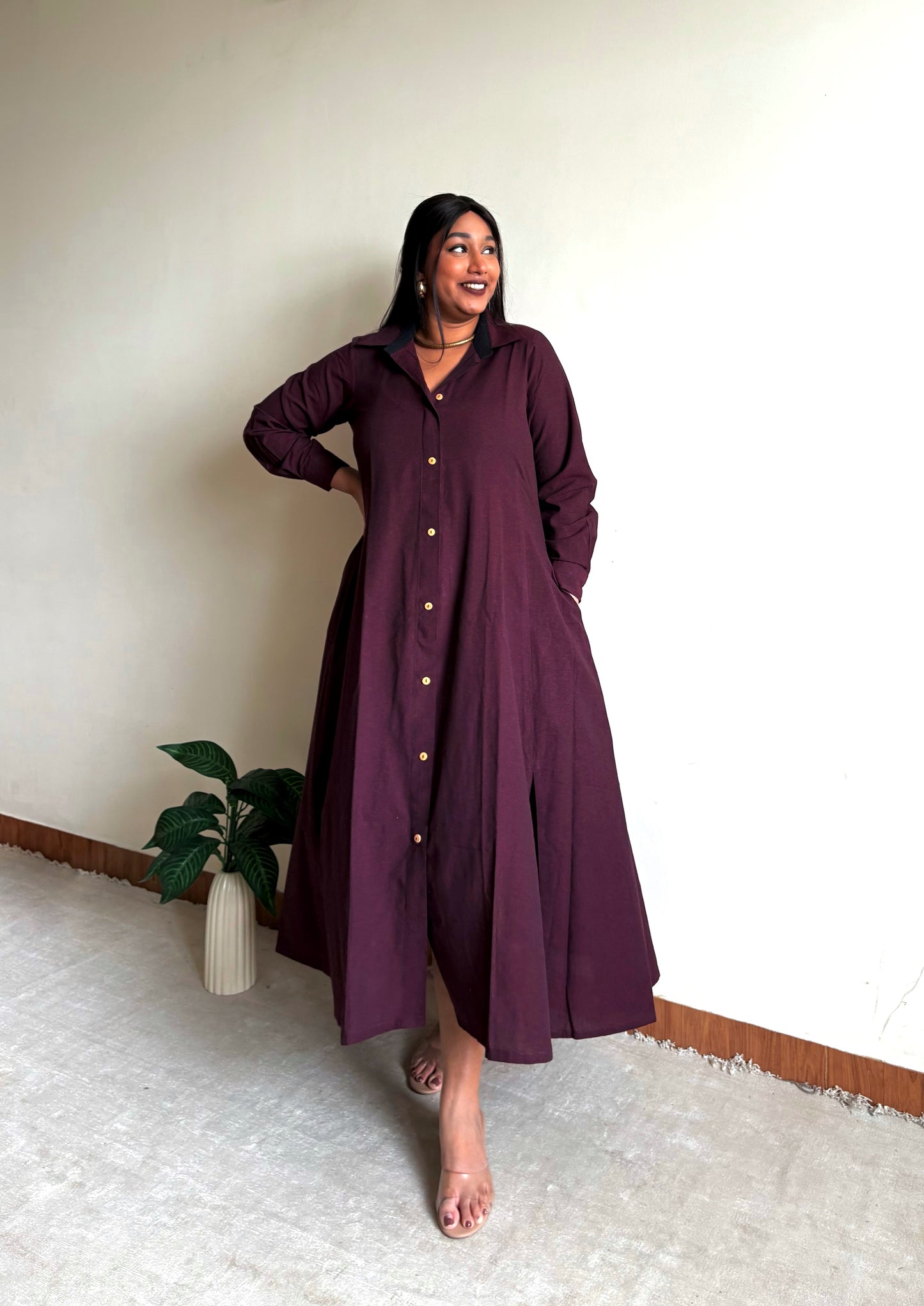 Burgundy Extra Flare Shirt