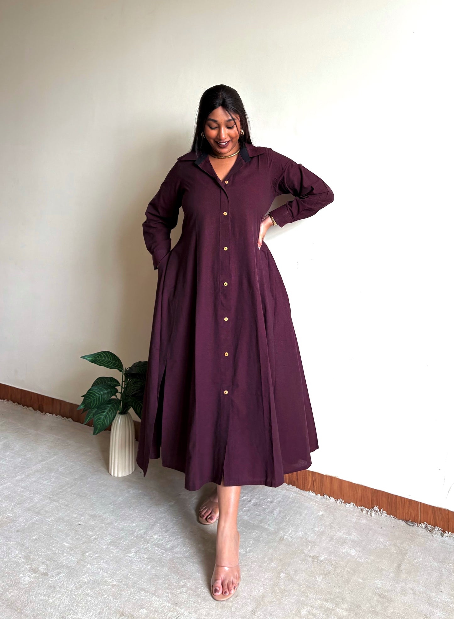 Burgundy Extra Flare Shirt