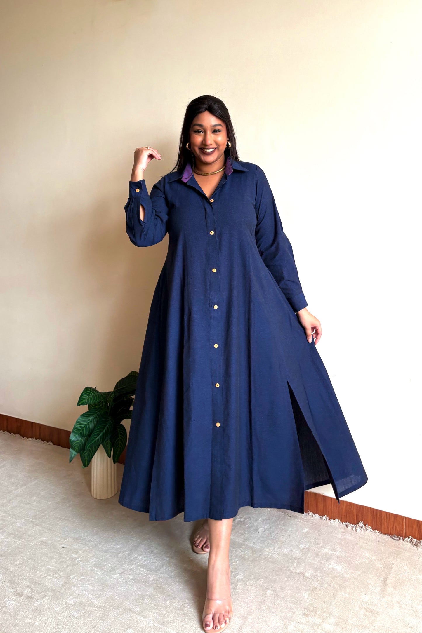 Navy Blue Extra Flare Shirt