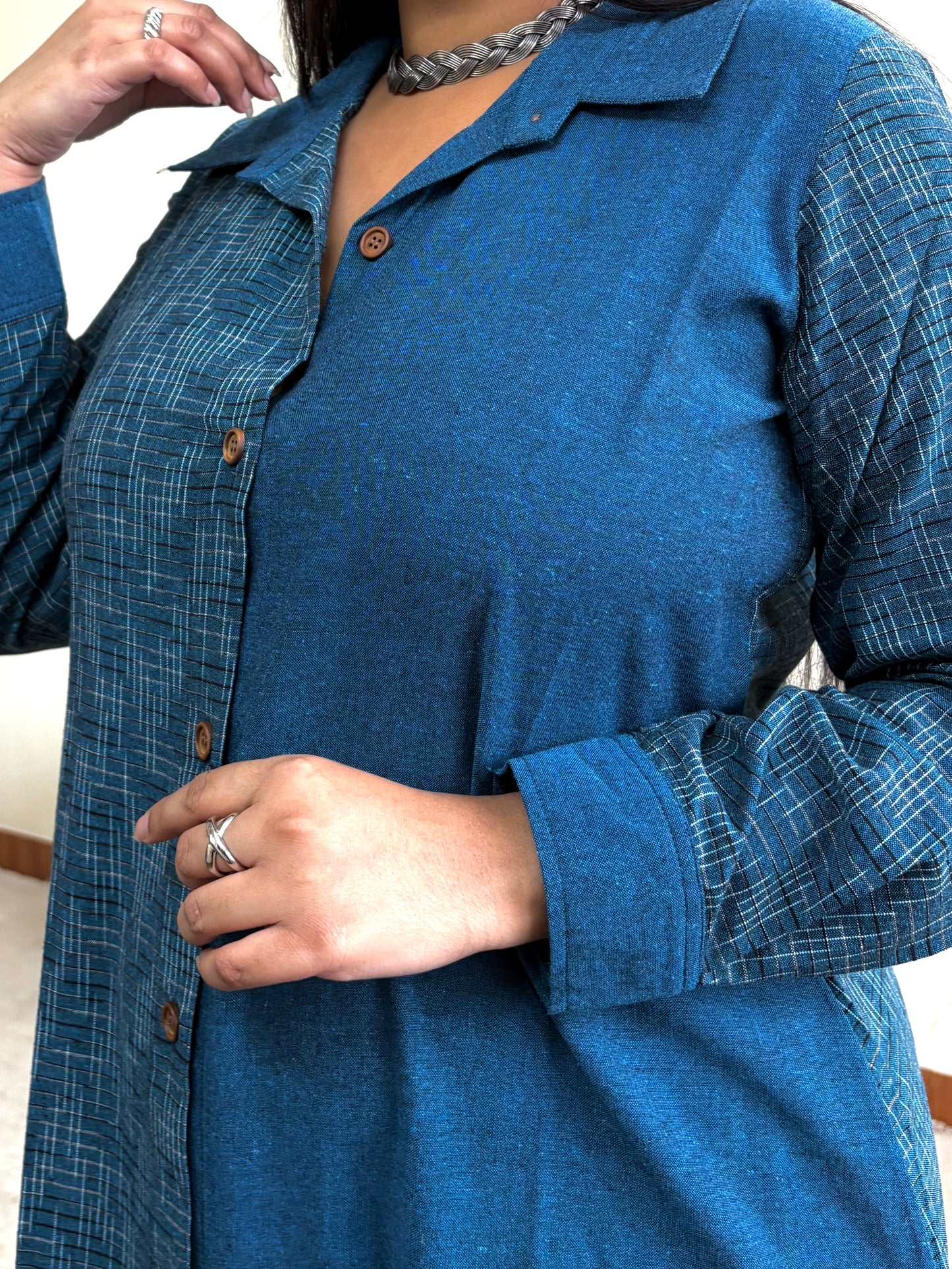 Sapphire Teal Straight Shirt