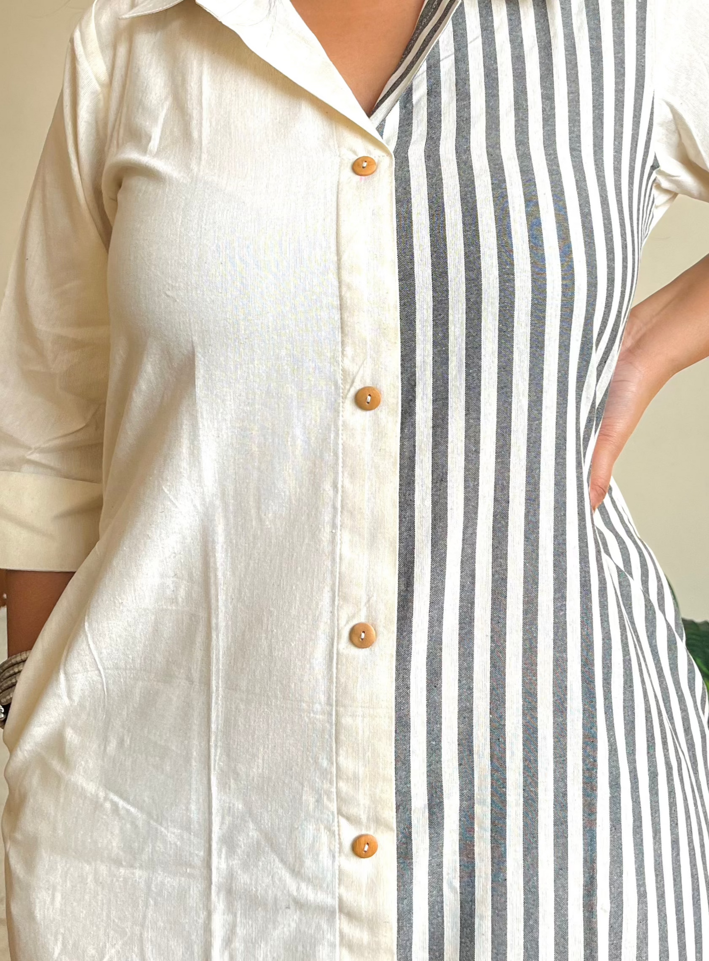 Pearl White Shirt Dress (S)