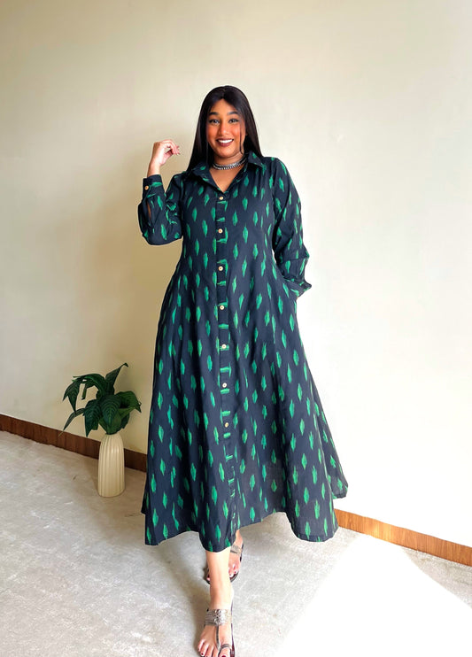 Evergreen A-line Shirt Dress