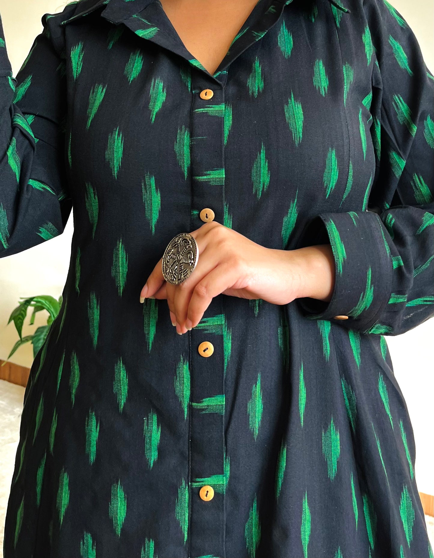 Evergreen A-line Shirt Dress
