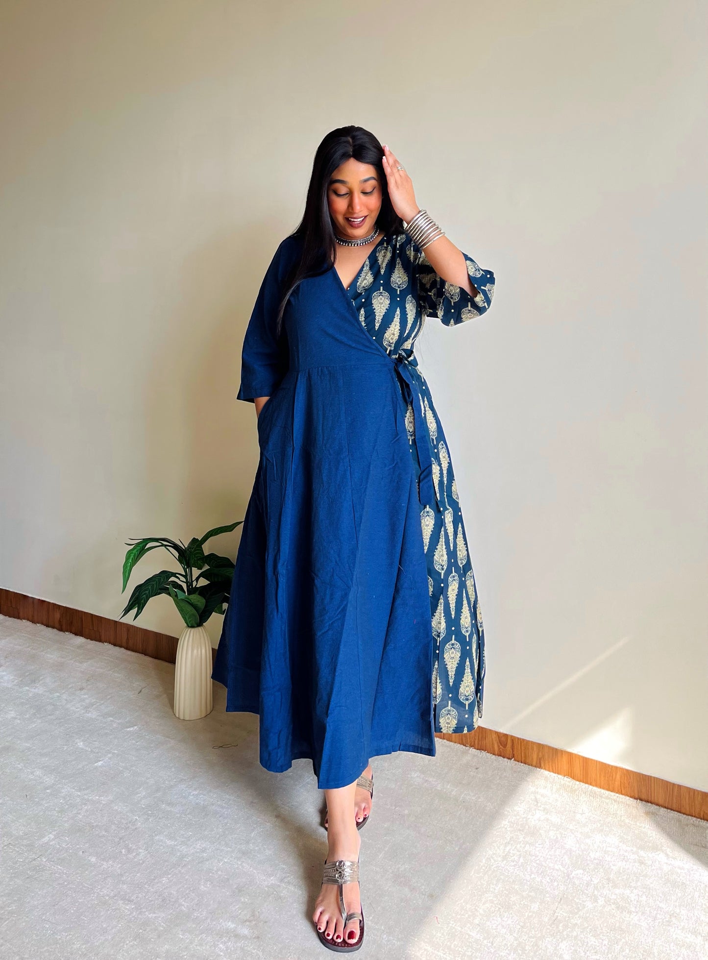 Saira Half & Half Wrap Dress (S)