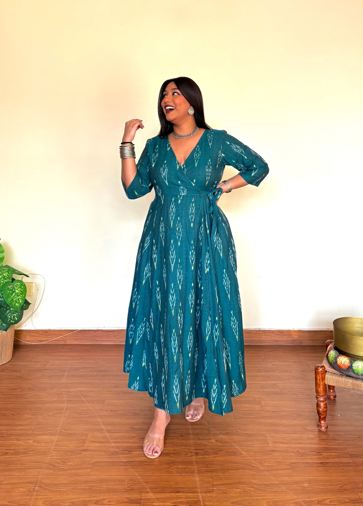 Teal Breeze Wrap Dress