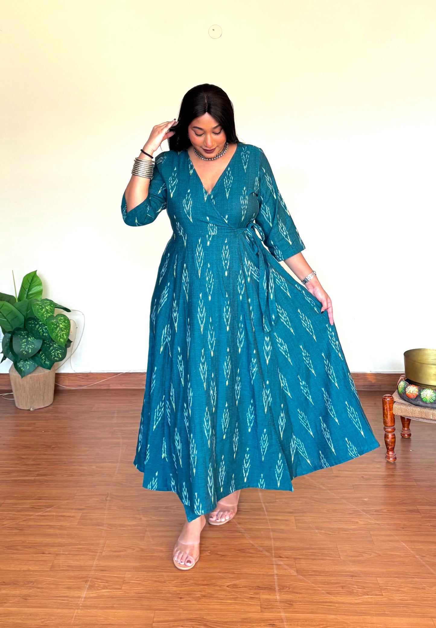 Teal Breeze Wrap Dress
