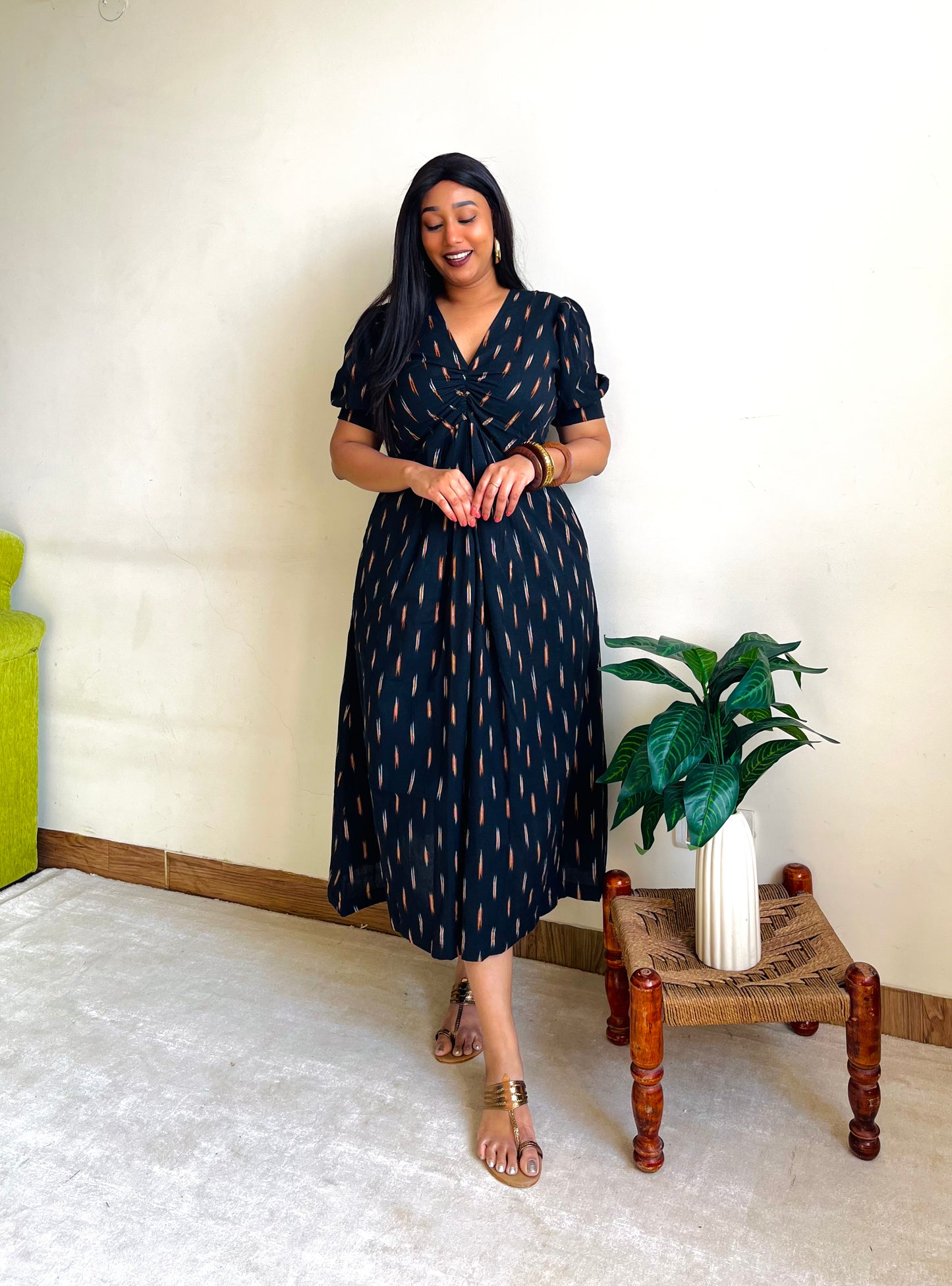 Suhana Black Knot Dress